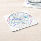 Total Solar Eclipse 2027 Map Vierkante Kartonnen Onderzetter (Schuin)