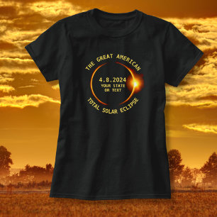 Total Solar Eclipse 4.8.2024 USA Uw staat toevoege T-shirt