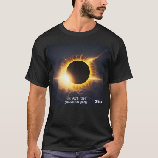 Total Solar Eclipse Alle tekst & datum toevoegen M T-shirt (Voorkant)
