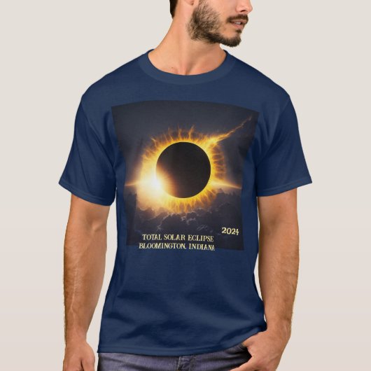 Total Solar Eclipse Alle tekst & datum toevoegen T-shirt (Voorkant)