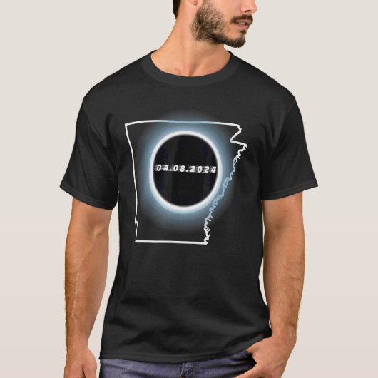 Total Solar Eclipse April 8th 2024 Arkansas Silhou T-shirt (Voorkant)