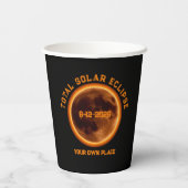 Total Solar Eclipse August 12 2026 Papieren Bekers (Achterkant)