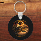 Total Solar Eclipse August 12 2026 Path of Totalit Sleutelhanger (Achterkant)