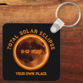 Total Solar Eclipse August 12 2026 Sleutelhanger (Achterkant)