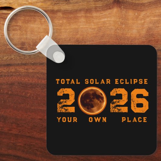 Total Solar Eclipse August 12 2026 Sleutelhanger (Voorkant)