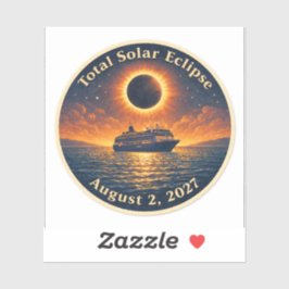 Total Solar Eclipse August 2 2027 cruise ship  Sticker