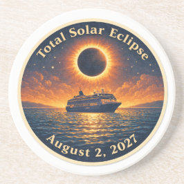 Total Solar Eclipse August 2 2027 cruise ship  Zandsteen Onderzetter