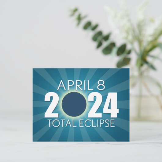 Total Solar Eclipse - Blauw ontwerp Briefkaart (Staand voorkant)