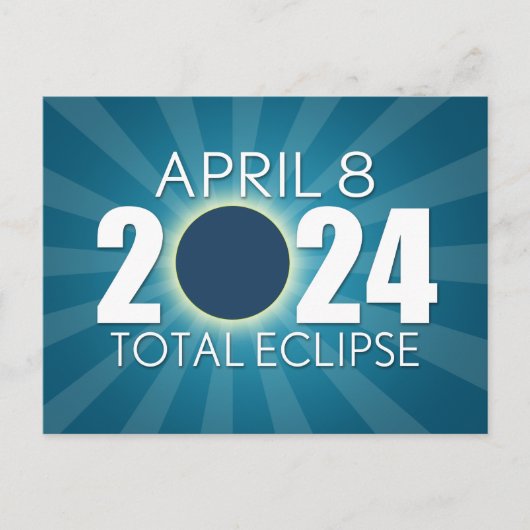 Total Solar Eclipse - Blauw ontwerp Briefkaart (Voorkant)