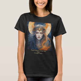 Total Solar Eclipse Goddess Crown Tekst naam bewer T-shirt
