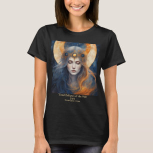 Total Solar Eclipse Goddess Crown Tekst naam bewer T-shirt