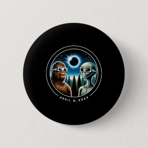 Total Solar Eclipse Grappige Bigfoot Alien April D Ronde Button 5,7 Cm