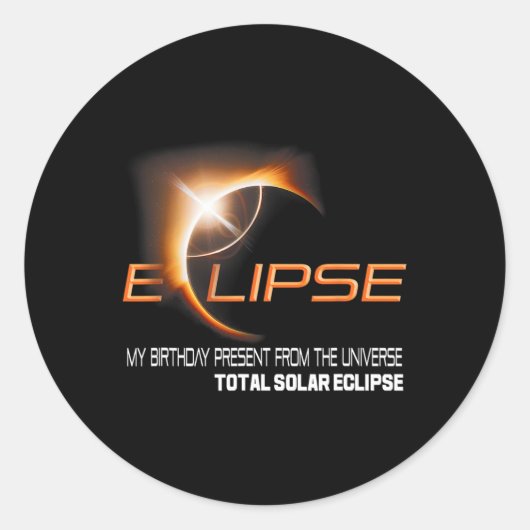 Total Solar Eclipse Mijn Cadeau uit de U Ronde Sticker (Voorkant)