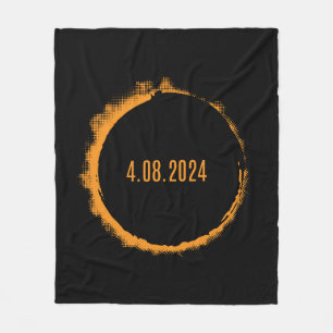 Total Solar Eclipse USA 8 april 2024 Fleece Deken