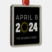 Total Solar Eclipse USA 8 april 2024 Metalen Ornament (Rechts)