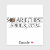 Total Solar Eclipse USA 8 april 2024 Sticker (Vel)