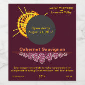 Total Solar Eclipse Zonlicht Concentraat grappig Wijn Etiket (Enkel label)