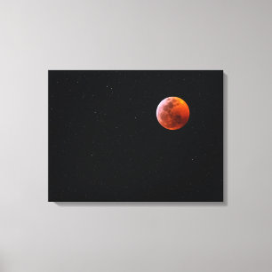 Totale Blood Moon Verduistering   Big Island Hawai Canvas Afdruk