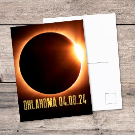 Totale Eclipse Oklahoma 2024 Zonsverduistering Briefkaart