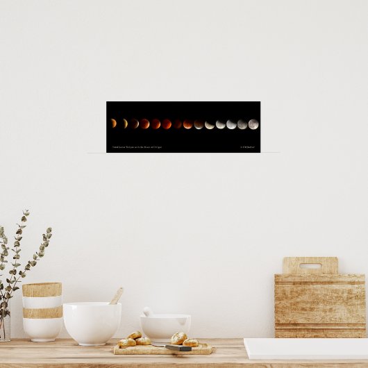 Totale Lunar Eclipse met de maan in Perigee Poster (Keuken)