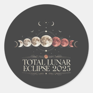 Totale maansverduistering 2025 Astronomie Noordwes Ronde Sticker