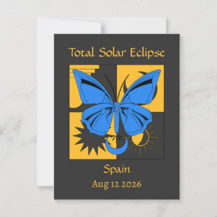 Totale Solar Eclipse Butterfly Custom Briefkaart