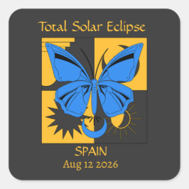 Totale Solar Eclipse Butterfly Custom Vierkante Sticker
