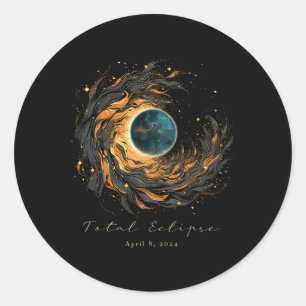 Totale Solar Eclipse Chaser Fan kijken Shirt APRI Ronde Sticker