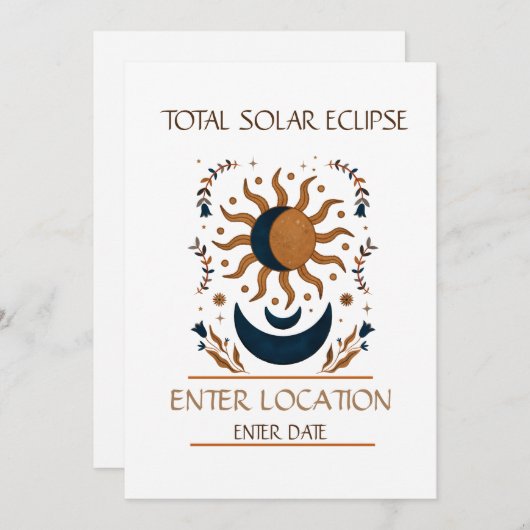 Totale Solar Eclipse Custom Kaart (Voorkant / Achterkant)