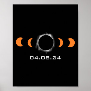 Totale Zon Verduistering Zonne April 8 2024 Pad va Poster