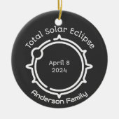 Totale Zonnegift Eclipse 2024 Modern Minimaal Keramisch Ornament (Voorkant)