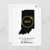 Totale Zonneverduistering 2024 Aangepaste naam, St Briefkaart (Voorkant / Achterkant)