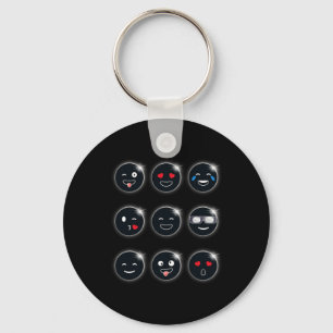 Totale Zonsverduistering 04.08.2024 Gekke Gezichte Sleutelhanger