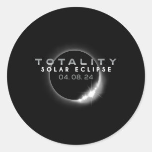 Totale Zonsverduistering 04. 08. 2024 Totaal 1 Ronde Sticker