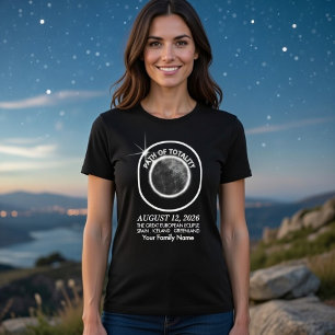 Totale Zonsverduistering 12 Augustus 2026 Aangepas T-shirt