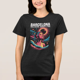 Totale Zonsverduistering 12 augustus 2026 Barcelon Tri-Blend Shirt