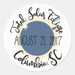 Totale Zonsverduistering 2017 Columbia SC Ronde St Ronde Sticker