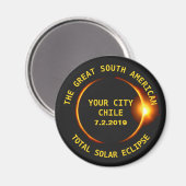 Totale Zonsverduistering 2019 Chili Zuid-Amerika Magneet (Voorkant / Achterkant)