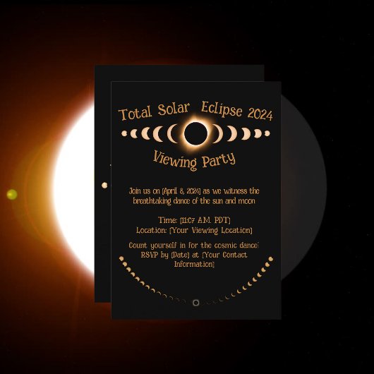 Totale Zonsverduistering - 2024 aangepaste datum O Notitiekaartje
