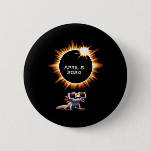 Totale zonsverduistering 2024 Axolotl in sterrenku Ronde Button 5,7 Cm