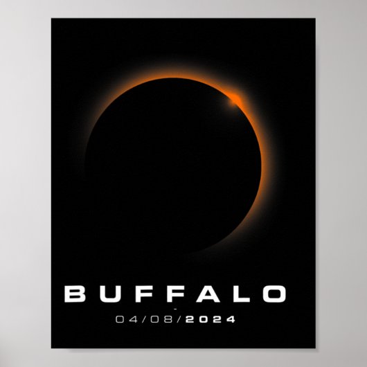 Totale Zonsverduistering 2024 - Buffalo Zonsverdui Poster (Voorkant)