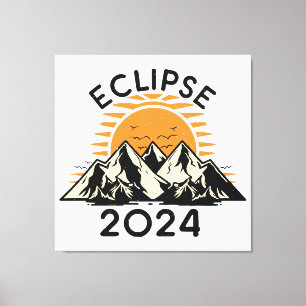 Totale Zonsverduistering 2024 Canvas Afdruk