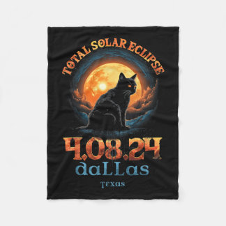 Totale Zonsverduistering 2024 Dallas Texas Fleece Deken