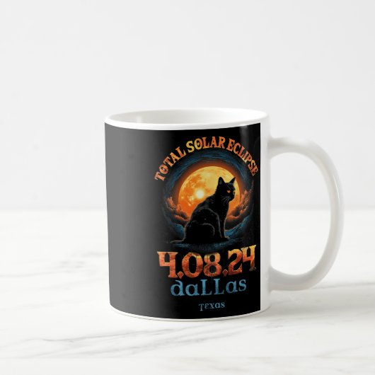 Totale Zonsverduistering 2024 Dallas Texas Koffiemok (Rechts)