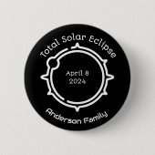 Totale Zonsverduistering 2024 Eenvoudig Minimaal Z Ronde Button 5,7 Cm (Voorkant)