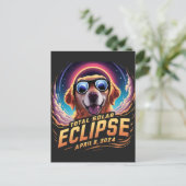 Totale Zonsverduistering 2024 Golden Retriever Lov Briefkaart (Staand voorkant)