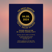 Totale Zonsverduistering 2024 Kijkfeest Uitnodiging Briefkaart