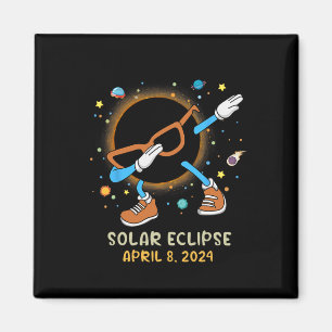 Totale Zonsverduistering 2024 Leuk Dabbing Voor Ki Magneet