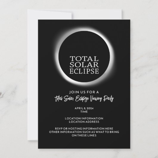 Totale Zonsverduistering - 2024 of aangepaste datu Kaart (Voorkant)