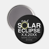 Totale Zonsverduistering - 2024 of aangepaste datu Magneet (Voorkant / Achterkant)